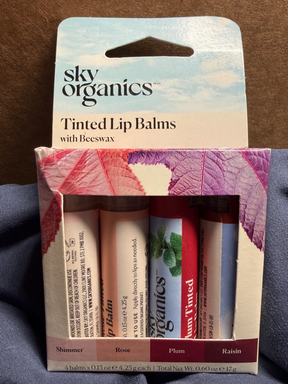 Sky organic tinted lip balms